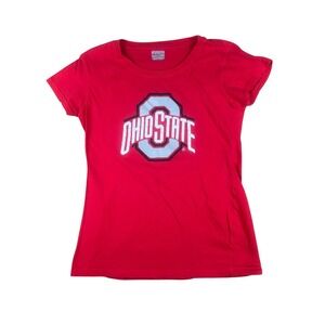 Ohio State Varsity Authentic Apparel Womens Red Graphic T-Shirt Size L 1610